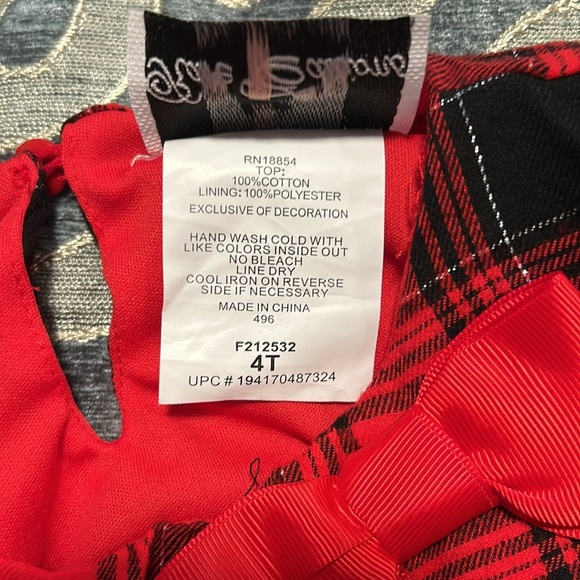 Rare Edition Toddler Girl Christmas/Holiday Plaid Legging Set - Picture 5 of 7